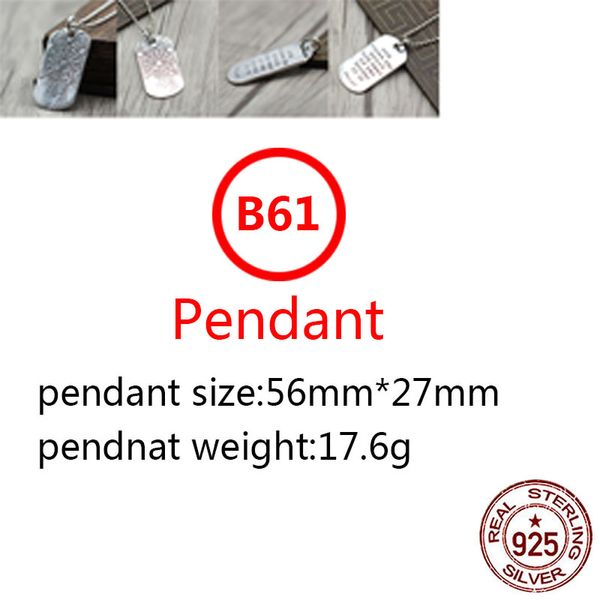 b61 s925 sterling silver pendant personalized fashion simple couple creative cross military tag hanger net red hip hop punk style jewelry lo
b61 s925 sterling silver pendant personalized fashion simple couple creative cross military tag hanger net red hip hop punk style jewelry lo