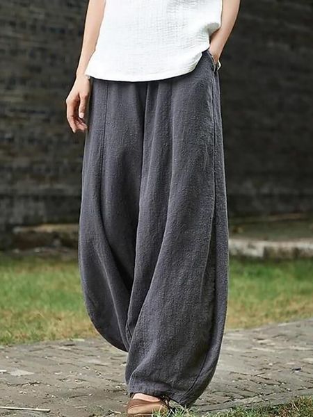 women's pants capris cotton linen style bloomer wide leg pants women's vintage full length elegent pants solid elastic waist sprin, Black;white
women's pants capris cotton linen style bloomer wide leg pants women's vintage full length elegent pants solid elastic waist sprin, Black;white