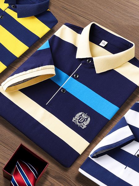 mens polos gaaj brand striped polo men business cotton poloshirt summer casual t shirts classic embroidered dress fashion social tees 23032, White;black
mens polos gaaj brand striped polo men business cotton poloshirt summer casual t shirts classic embroidered dress fashion social tees 23032, White;black