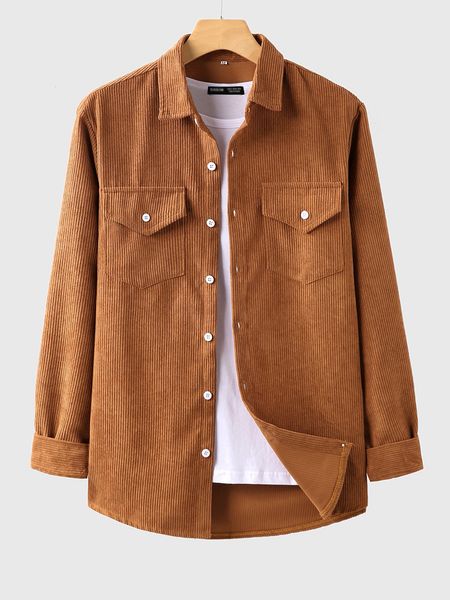 men's casual shirts the fall pocket solid color corduroy long-sleeve casual men's shirt for men vintage clothes 230329, White;black
men's casual shirts the fall pocket solid color corduroy long-sleeve casual men's shirt for men vintage clothes 230329, White;black