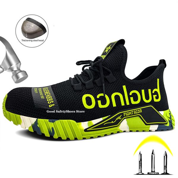 dress shoes man breathable safety men women work steel toe boots antismash indestructible sneakers light 230329, Black
dress shoes man breathable safety men women work steel toe boots antismash indestructible sneakers light 230329, Black