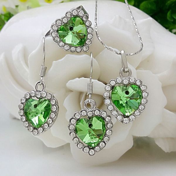 wholesale heart of the sea pendant necklace ear studs ring jewelry suit inlaid zircon rhinestone twinkle decorate adjeustable length vogue o, Silver
wholesale heart of the sea pendant necklace ear studs ring jewelry suit inlaid zircon rhinestone twinkle decorate adjeustable length vogue o, Silver
