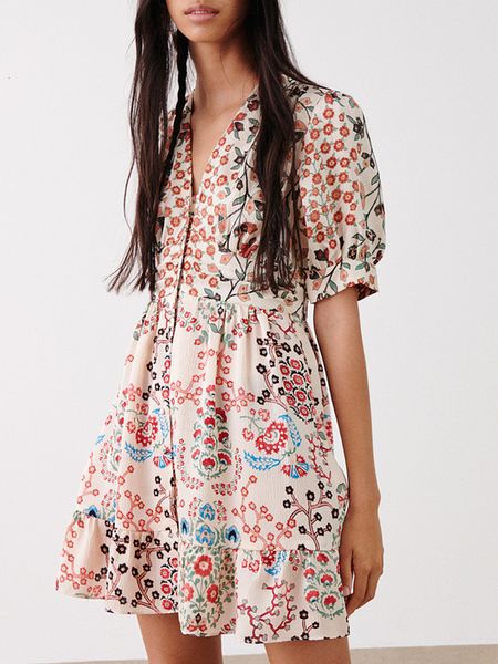 casual dresses women's floral print mini dress v-neck front buttons summer short puff sleeve hem ruffles female robe 230329, Black;gray
casual dresses women's floral print mini dress v-neck front buttons summer short puff sleeve hem ruffles female robe 230329, Black;gray