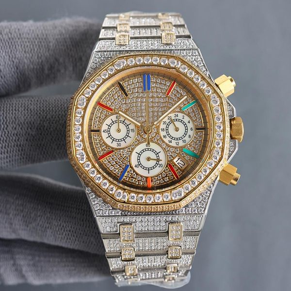 handmade full of diamonds watch mens imported quartz timing movement watches 40mm with diamond-studded steel 904l sapphire women business wr, Slivery;brown
handmade full of diamonds watch mens imported quartz timing movement watches 40mm with diamond-studded steel 904l sapphire women business wr, Slivery;brown