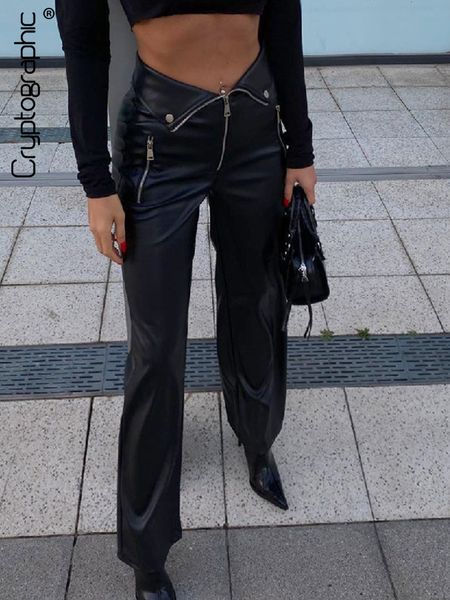 women's pants s cryptographic pu leather zip up high rise club party casual chic straight leg for women trousers pant gothic loose 2303, Black;white
women's pants s cryptographic pu leather zip up high rise club party casual chic straight leg for women trousers pant gothic loose 2303, Black;white