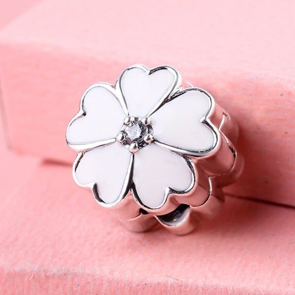 925 sterling silver white primrose clip charm with enamel bead fits european jewelry pandora style charm bracelets, Black
925 sterling silver white primrose clip charm with enamel bead fits european jewelry pandora style charm bracelets, Black
