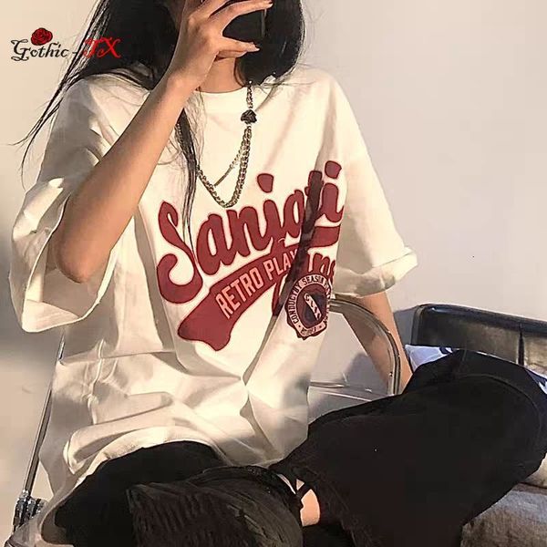 womens tshirt oversized tshirt retro short sleeved half female summer loose korean version harajuku y2k aesthetic 230329, White
womens tshirt oversized tshirt retro short sleeved half female summer loose korean version harajuku y2k aesthetic 230329, White
