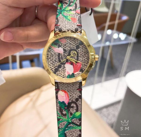 fashion full brand wrist watches women ladies girl flowers style luxury leather strap quartz clock g964556103, Slivery;brown
fashion full brand wrist watches women ladies girl flowers style luxury leather strap quartz clock g964556103, Slivery;brown