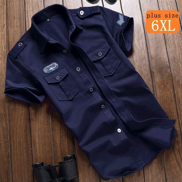 men's casual shirts military shirt men tactics short sleeve summer solid color blue cotton pocket 6xl plus size man clothes 230329, White;black
men's casual shirts military shirt men tactics short sleeve summer solid color blue cotton pocket 6xl plus size man clothes 230329, White;black
