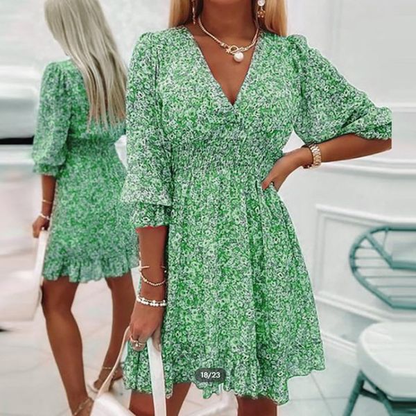 women's dress floral casual dresses 2023 new summer v-neck boho half sleeve a-line short female elegant beach es vestidos, Black;gray
women's dress floral casual dresses 2023 new summer v-neck boho half sleeve a-line short female elegant beach es vestidos, Black;gray