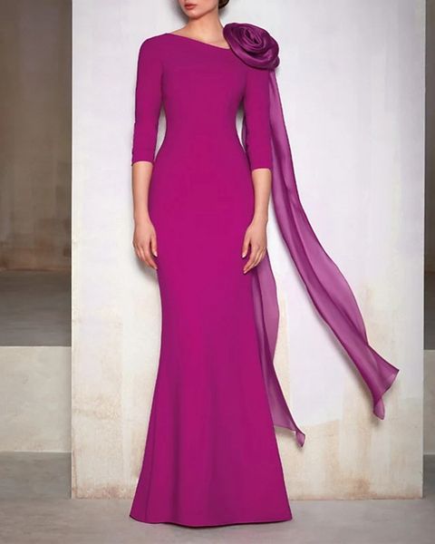 new fuchsia formal evening dress 2023 jewel neck with shouder flower chiffon satin mermaid ruched prom party gown robe de soiree, Black;red
new fuchsia formal evening dress 2023 jewel neck with shouder flower chiffon satin mermaid ruched prom party gown robe de soiree, Black;red
