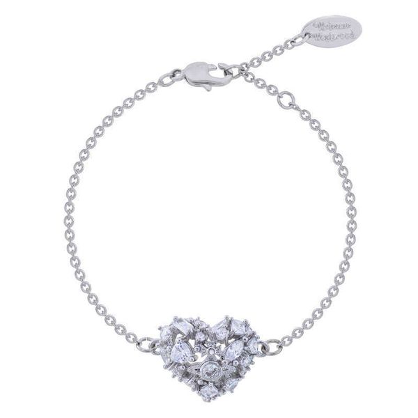 high version western empress dowager vivienne peach heart alien full diamond zircon saturn bracelet light luxury, Silver
high version western empress dowager vivienne peach heart alien full diamond zircon saturn bracelet light luxury, Silver