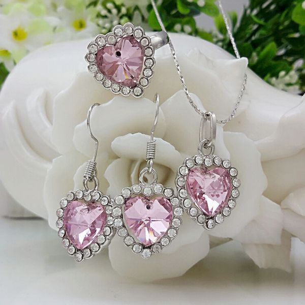9 style heart of the sea pendant necklace ear studs ring suit inlaid zircon rhinestone twinkle decorate adjeustable length non fading women, Black
9 style heart of the sea pendant necklace ear studs ring suit inlaid zircon rhinestone twinkle decorate adjeustable length non fading women, Black
