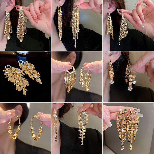 leaf shape sparkling sequins tassel geometry dangle silver needle earrings in europe and america exaggerate personality design fashion jewel
leaf shape sparkling sequins tassel geometry dangle silver needle earrings in europe and america exaggerate personality design fashion jewel