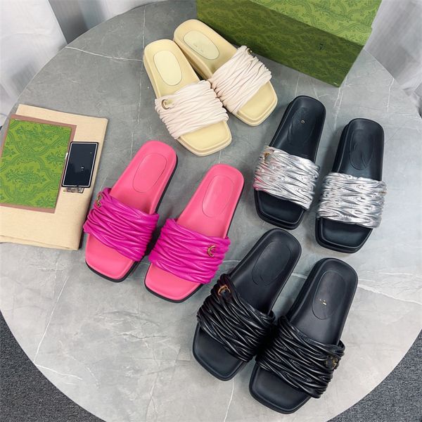 women designer slipper slide sandals summer brand leather corium shoes classic beach casual sandals size woman outside booties with box, Black
women designer slipper slide sandals summer brand leather corium shoes classic beach casual sandals size woman outside booties with box, Black