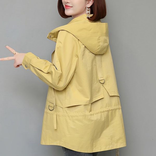 women's trench coats windbreaker spring and autumn 2023 fashion korean loose hooded long sleeve zipper coat 230329, Tan;black
women's trench coats windbreaker spring and autumn 2023 fashion korean loose hooded long sleeve zipper coat 230329, Tan;black