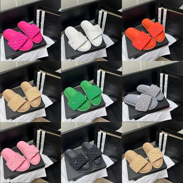 designer slippers women men sandals checkered soft print solid color shoes metal rhinestone decorative rich color matching sandal with box, Black
designer slippers women men sandals checkered soft print solid color shoes metal rhinestone decorative rich color matching sandal with box, Black