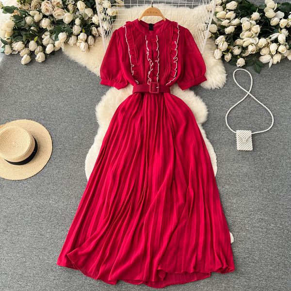 2023 summer new dress premium contrast wood ear fringe dress short sleeve wrapped waist large swing temperament pleated long dress, Black;gray
2023 summer new dress premium contrast wood ear fringe dress short sleeve wrapped waist large swing temperament pleated long dress, Black;gray