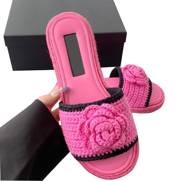 womens flat heels slippers designer cashmere thread handmade crochet sandals with flowers slide ladis slip on mule flip flops classic fuchsi, Black
womens flat heels slippers designer cashmere thread handmade crochet sandals with flowers slide ladis slip on mule flip flops classic fuchsi, Black
