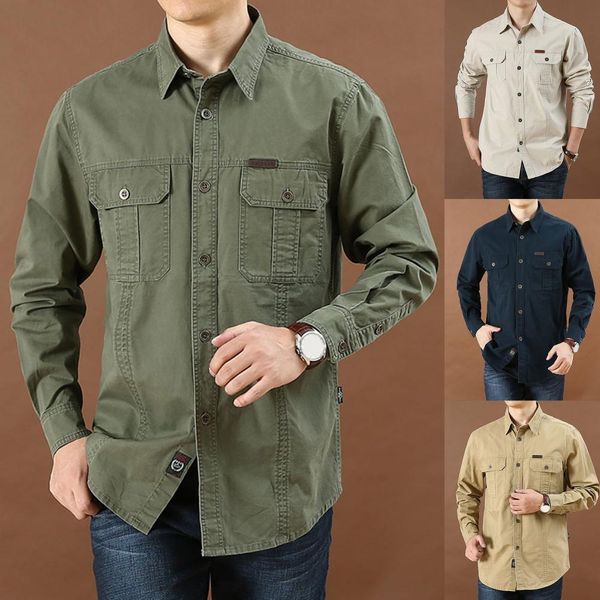 men's casual shirts simple terrific leisure spring t-shirt multi-pockets men button for outdoor 230329, White;black
men's casual shirts simple terrific leisure spring t-shirt multi-pockets men button for outdoor 230329, White;black