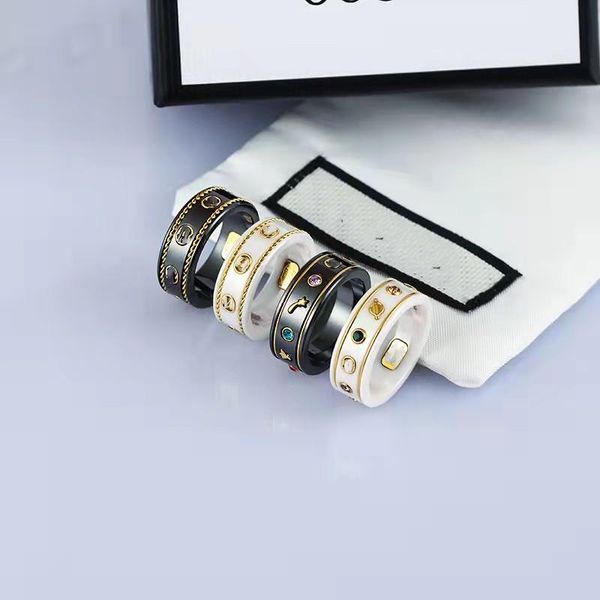 2022 brand designer ring classic enamel gold luxury design jewelry women's titanium indelible letter midi ring, Silver
2022 brand designer ring classic enamel gold luxury design jewelry women's titanium indelible letter midi ring, Silver