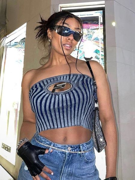 women's tanks camis metal letter hollow out blue stripe knit tube for women 2023 fashion slim crop 2000s y2k clothes streetwear 230329, White
women's tanks camis metal letter hollow out blue stripe knit tube for women 2023 fashion slim crop 2000s y2k clothes streetwear 230329, White