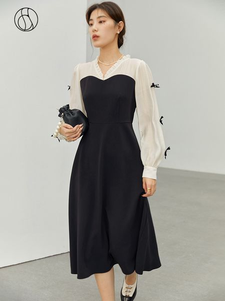 casual dresses dushu french v-neck dress women hit color stitching midi skirts graceful bow decoration high waist long sleeve female dress 2, Black;gray
casual dresses dushu french v-neck dress women hit color stitching midi skirts graceful bow decoration high waist long sleeve female dress 2, Black;gray