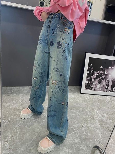 women's jeans trend cotton handmade print sequins loose y2k dress trousers bra traf xl 230329, Blue
women's jeans trend cotton handmade print sequins loose y2k dress trousers bra traf xl 230329, Blue