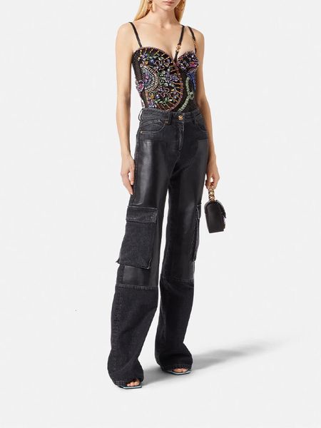 women's jeans leatherpaneled highrise y2k vintage pockets styled black casual straightleg pants 2023 clothing streetwear 03vs 230329, Blue
women's jeans leatherpaneled highrise y2k vintage pockets styled black casual straightleg pants 2023 clothing streetwear 03vs 230329, Blue