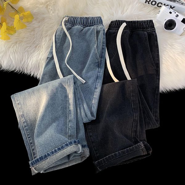 men's jeans spring men elastic waist baggy jeans korean fashion denim wide leg pants vintage blue trousers male brand 230329
men's jeans spring men elastic waist baggy jeans korean fashion denim wide leg pants vintage blue trousers male brand 230329