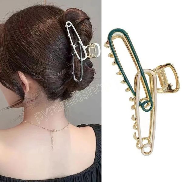women geometric hair claw girls clamps fashion metal hair crab cross hair clips headband hairpin fashion hair accessories, Slivery;white
women geometric hair claw girls clamps fashion metal hair crab cross hair clips headband hairpin fashion hair accessories, Slivery;white