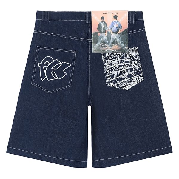 men's shorts 2023 hip hop pockets embroidery letter print jeans for men summer retro oversized wide leg denim knee lenght pants 230329, White;black
men's shorts 2023 hip hop pockets embroidery letter print jeans for men summer retro oversized wide leg denim knee lenght pants 230329, White;black