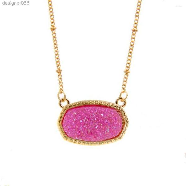 pendant necklaces resin oval druzy necklace gold color chain drusy hexagon style luxury designer brand fashion jewelry for women, Silver
pendant necklaces resin oval druzy necklace gold color chain drusy hexagon style luxury designer brand fashion jewelry for women, Silver