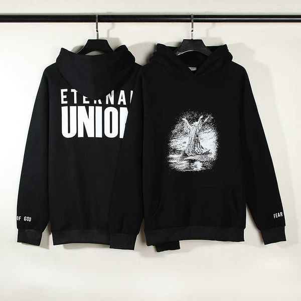 american high street fog x union eternal letter print retro distressed loose sweater hoodie, Black
american high street fog x union eternal letter print retro distressed loose sweater hoodie, Black