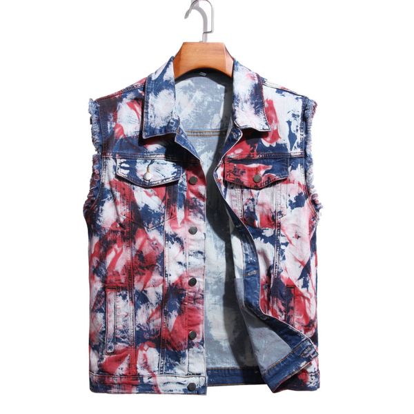 men's vests spring 2023 sleeveless denim jacket fashion tie dyed paint spotted hole street wear vest 230329, Black;white
men's vests spring 2023 sleeveless denim jacket fashion tie dyed paint spotted hole street wear vest 230329, Black;white