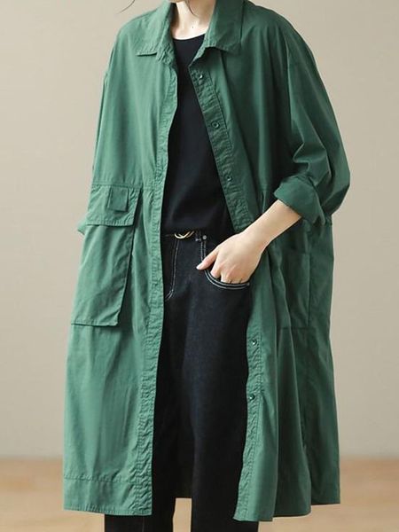women's trench coat's clothing 2023 spring longsleeved windbreaker literary fashion midlength temperament cotton and linen tooling, Tan;black
women's trench coat's clothing 2023 spring longsleeved windbreaker literary fashion midlength temperament cotton and linen tooling, Tan;black