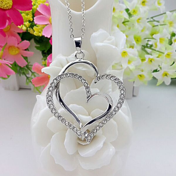double-deck peach heart shape jewelry pendant necklace inlaid zircon rhinestone twinkle decorate adjeustable length plating white k rose gol, Silver
double-deck peach heart shape jewelry pendant necklace inlaid zircon rhinestone twinkle decorate adjeustable length plating white k rose gol, Silver