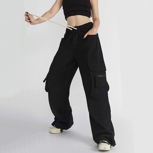 women's pants s black cargo pant's spring summer high waist casual sportswear loose straight trousers female 230329, Black;white
women's pants s black cargo pant's spring summer high waist casual sportswear loose straight trousers female 230329, Black;white
