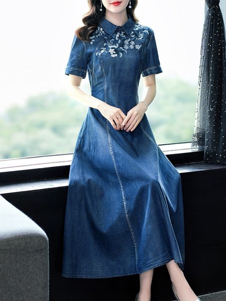 casual dresses tiyihailey women long mid-calf short sleeve denim summer dresses -3xl chinese style embroidery cheongsam 230329, Black;gray
casual dresses tiyihailey women long mid-calf short sleeve denim summer dresses -3xl chinese style embroidery cheongsam 230329, Black;gray