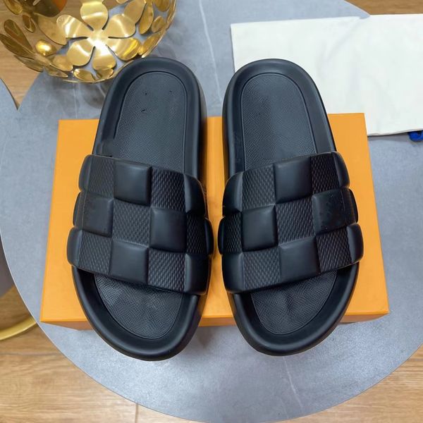 black slippers for women men waterfront mule designer damier rubber slides sandal size 35-45
black slippers for women men waterfront mule designer damier rubber slides sandal size 35-45