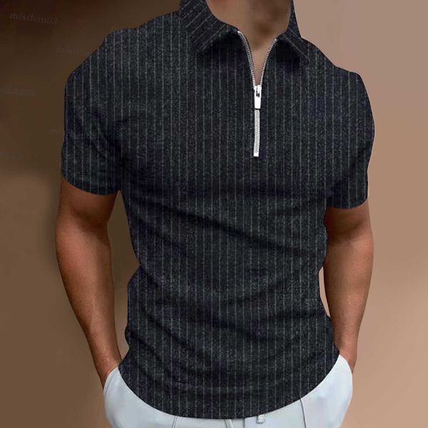 men's polos 2023 summer striped casual lapel zipper polo shirt streetwear fashion splicing short sleeve polo design y2303, White;black
men's polos 2023 summer striped casual lapel zipper polo shirt streetwear fashion splicing short sleeve polo design y2303, White;black