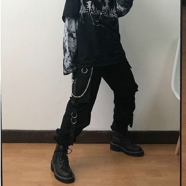 women's pants s streetwear spring summer cargo pant harajuku black elastic waist ankle length casual with chain 230329, Black;white
women's pants s streetwear spring summer cargo pant harajuku black elastic waist ankle length casual with chain 230329, Black;white