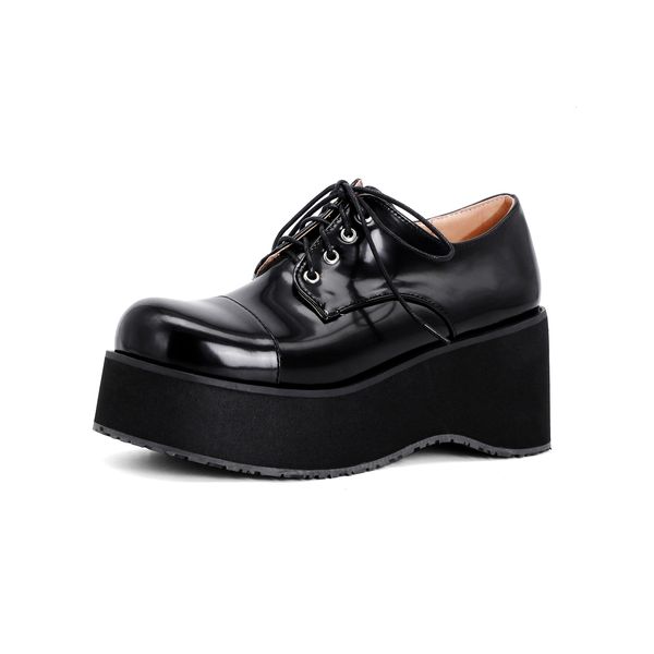 dress shoe's single shoes in spring and summer platform lace up thick heel women's 230414, Black
dress shoe's single shoes in spring and summer platform lace up thick heel women's 230414, Black