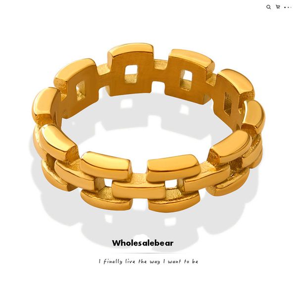 women vintage 18k gold plated hollow rings geometric titanium steel squared belt chains ring, Silver
women vintage 18k gold plated hollow rings geometric titanium steel squared belt chains ring, Silver