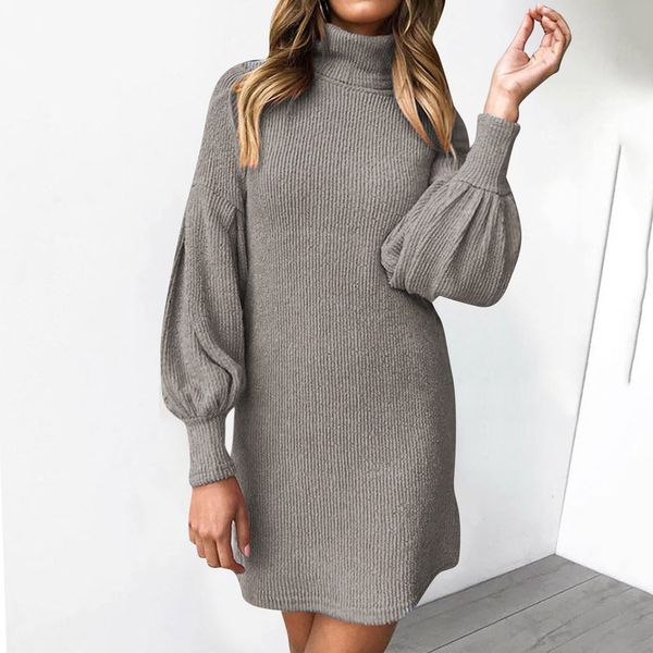 casual dresses elegant lantern sleeve knitted dress women causal turtleneck loose sweater dresses winter warm solid long sleeve ladies dress, Black;gray
casual dresses elegant lantern sleeve knitted dress women causal turtleneck loose sweater dresses winter warm solid long sleeve ladies dress, Black;gray