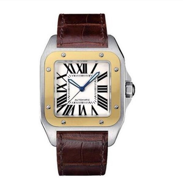 man watch sport watches for men automatic movement stainless steel 40mm watchcase leather strap wristwatch 064-22646, Slivery;brown
man watch sport watches for men automatic movement stainless steel 40mm watchcase leather strap wristwatch 064-22646, Slivery;brown
