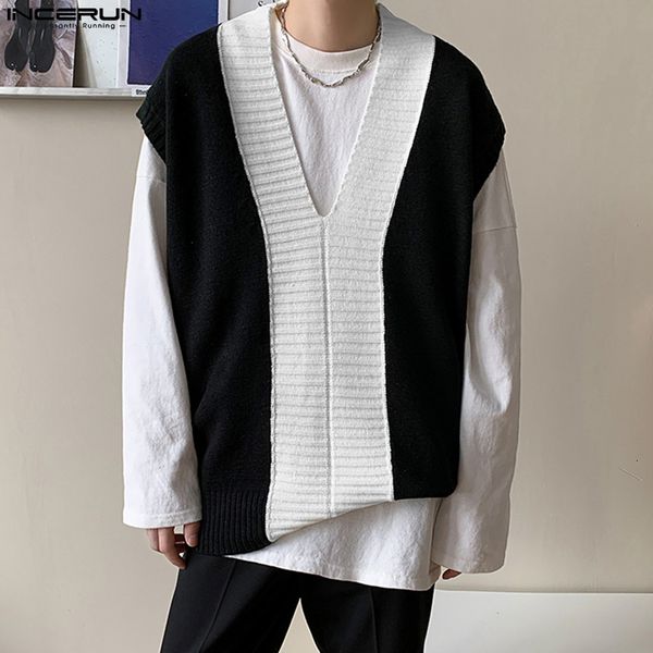 men's vests stylish incerun men vneck solid splicing waistcoat casual allmatch male sweater sleeveless s5xl 2023 230329 230329 230329, Black;white
men's vests stylish incerun men vneck solid splicing waistcoat casual allmatch male sweater sleeveless s5xl 2023 230329 230329 230329, Black;white