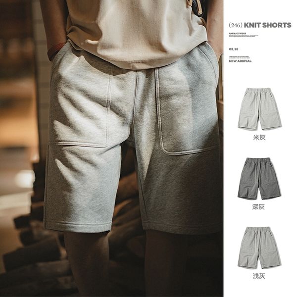 men's shorts maden vintage 325g heavyweight gray knit pockets loose athletic gym short pants summer casual jogger workout 230329, White;black
men's shorts maden vintage 325g heavyweight gray knit pockets loose athletic gym short pants summer casual jogger workout 230329, White;black