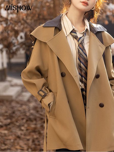 women's trench coats mishow for women autumn korean office lady polo collar patchwork long midlength jacket female outerwear mxb33w0399, Tan;black
women's trench coats mishow for women autumn korean office lady polo collar patchwork long midlength jacket female outerwear mxb33w0399, Tan;black