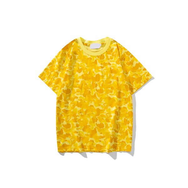 2023 summer short sleeve combed cotton men's cotton t-shirt tide brand ape man head yellow camouflage tee loose everything cute couple, White;black 
2023 summer short sleeve combed cotton men's cotton t-shirt tide brand ape man head yellow camouflage tee loose everything cute couple, White;black